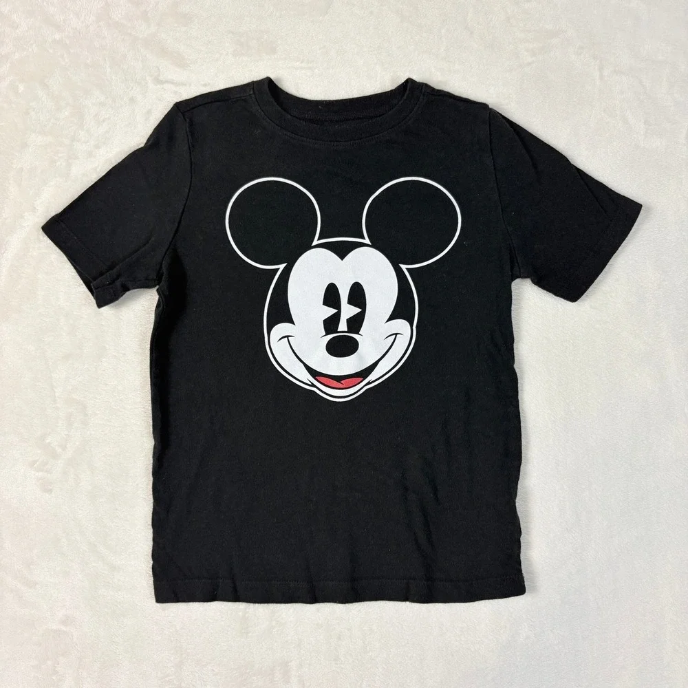 Old Navy Mickey Mouse Graphic Tee Kids 5T‎ Black Excellent Short Sleeve Disney